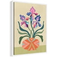 thumbnail image 4 of Kate and Laurel Iris and Vase Framed Canvas Wall Art by Rachel Lee 18 x 24 Sylvie White, Modern, Flowers, Abstract Art for Wall Decor, Living Room, Bedroom, 4 of 8