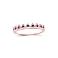thumbnail image 1 of FB Jewels 10kt Rose Gold Womens Round Blue Sapphire Chevron Stackable Band Ring 1/10 Cttw, 1 of 4