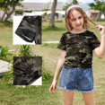 thumbnail image 3 of Oudiya Summer Girl's Short Sleeve T-Shirt Soft Crewneck Crop Top Twist Wrap Tee Fashion Clothes for 5-12Y, 3 of 8