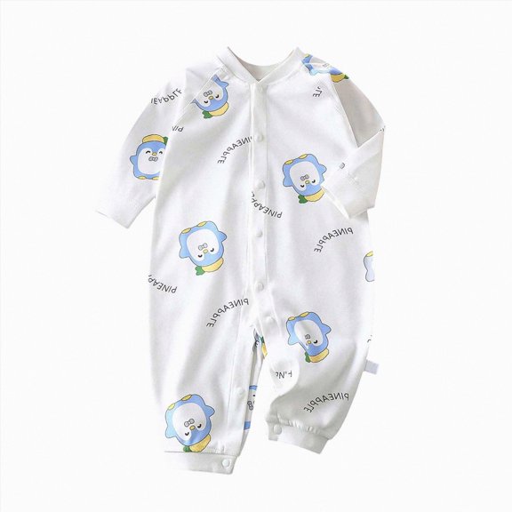 CAUYDY Baby Boys Romper Newborn Clothes Fall Winter Preemie Long Sleeve Bodysuit Infant Boy Pajamas Toddler Sleepwear 6 9 12 18 Months Light Blue for Sizes 0-3 Months