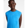 thumbnail image 4 of Weekend Academy Boys Oversized Cotton Tank Top with Pocket, Sizes 4-18, 4 of 5