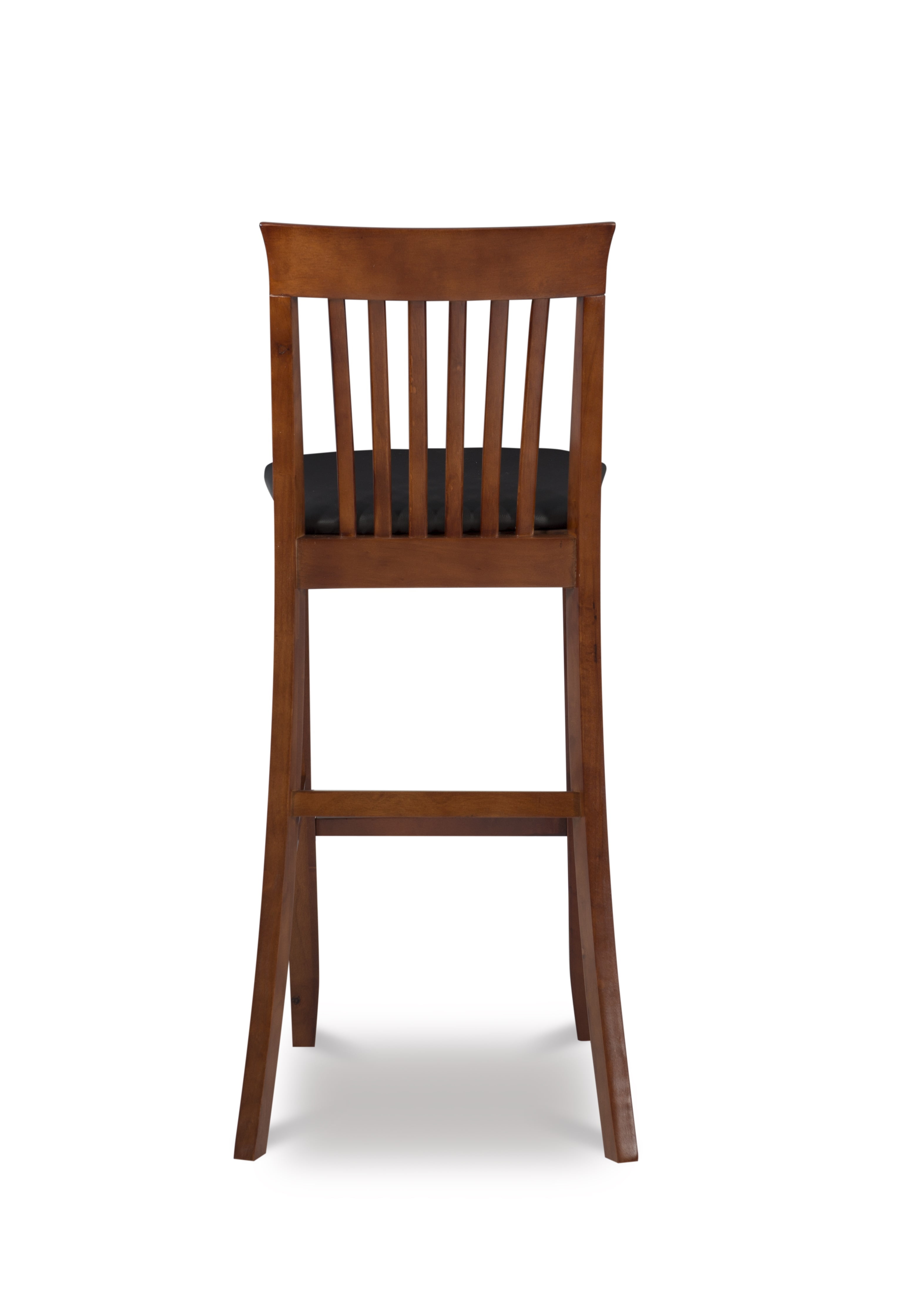 Linon Triena Wood Craftsman 31" Mission Back Faux Leather Bar Stool in Cherry