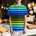 thumbnail image 2 of BOOMNY Toddler Infants Boys Polo Shirts Short Sleeve Buttons T Shirts For Kids Striped Breathable Loose Fit Cozy Childrens Dailywear, 2 of 4