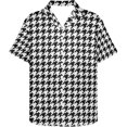 thumbnail image 4 of JAJAHO Boys Button Down Shirt Houndstooth Print Short Sleeve Turndown Collar Shirts For Kids 2-15Y, 4 of 4