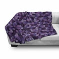 thumbnail image 3 of Geometric Soft Flannel Fleece Blanket, Triangle Grid Pattern Mosaic Tile in Lavender Plum Purple Amethyst Tones of Color, Cozy Plush for Indoor and Outdoor Use, 50" x 70", Multicolor, by Ambesonne, 3 of 6
