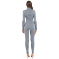thumbnail image 2 of Haitryli Women Yoga Jumpsuit Full Body Dance Bodysuit Athletic Sport Long Leotard Unitard Grey M, 2 of 7
