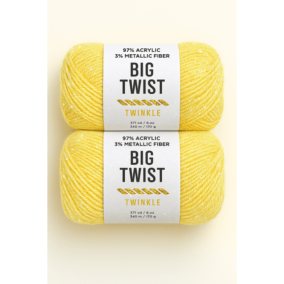 Big Twist Twinkle Yarn Bundle- 2 Pack Yellow