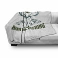 thumbnail image 3 of Hunting Soft Flannel Fleece Throw Blanket, Animals Emblem Moose Head Horns Trout Salmon Sea Fishes, Cozy Plush for Indoor and Outdoor Use, 50" x 60", Olive Green Slate Blue, by Ambesonne, 3 of 6