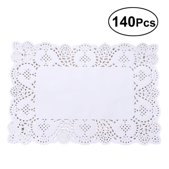 Miangastore 140pcs Disposable Oil-absorbing White Lace Paper Doilies Cake Box Liner Packaging Paper Pad