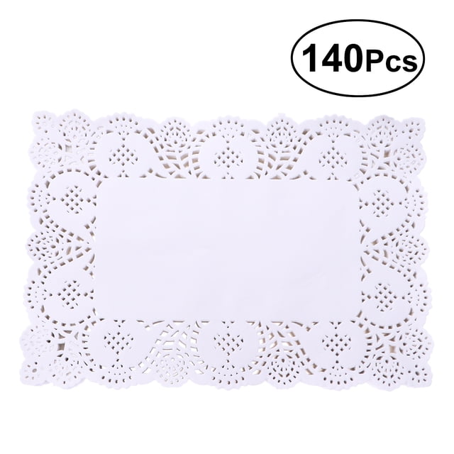 Miangastore 140pcs Disposable Oil-absorbing White Lace Paper Doilies Cake Box Liner Packaging Paper Pad