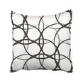 thumbnail image 1 of BOSDECO Black Abstract Monochrome White Line Circle Tech Minimal Lattice Modern Geometric Pillowcase Throw Pillow Cover 16x16 inches, 1 of 1