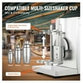 thumbnail image 3 of Milkshake Maker Machine, 120W Commercial Milk Tea Shaker, Double Head Mixer, Adjustable 0-180s, 750ml Stainless Steel Cup, for Milk Tea Stores, 3 of 7