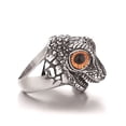 thumbnail image 4 of PAMTIER Men's and Women's Stainless Steel Personality Trends Reptile Texture Four Colours Crocodile Ring Brown Silver Size 10, 4 of 6