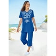 thumbnail image 2 of Woman Within Plus Size Printed Tunic And Capri Set, 2 of 2
