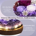 thumbnail image 4 of Eternal Rose Gifts for Mom, Preserved Real Rose in Glass Dome with LED Light,Gifts for Women Wife Her on Birthday Anniversary Mothers Day,Purple, 4 of 8