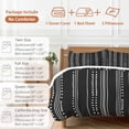 thumbnail image 6 of King 4 Piece Bedding Set Bohemian Geometric Style Soft Breathable Duvet Cover and Pillowcase, Black White Art Ethnic Striped Duvet Cover Set Bed Sheets for Bedroom Dormitory Guest Room, 6 of 9