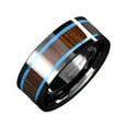 thumbnail image 4 of Tungsten Rings for Men Wedding Bands for Him Womens Wedding Bands for Her 8mm Silver Turquoise & Koa Wood Wedding Band Jewelry, 4 of 6