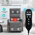 thumbnail image 6 of Heat Massage Manual Recliner Chair with 360 Degree Swivel Rocker and Lumbar Support in Soft Fabric for Living Room, Grey, 6 of 7