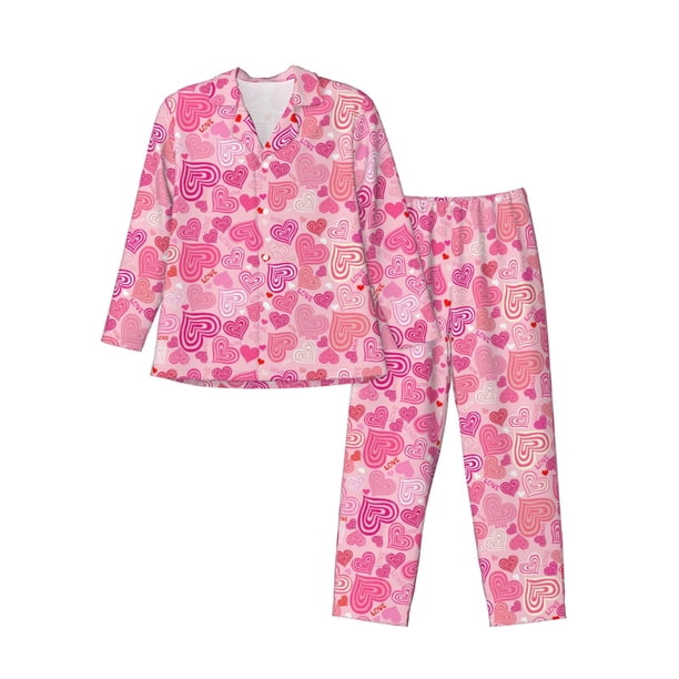 Balery Love Pijama para Hombre de Dos Piezas con Manga Larga, Conjunto de Dormir y Descanso Suave con Bolsillos-Large