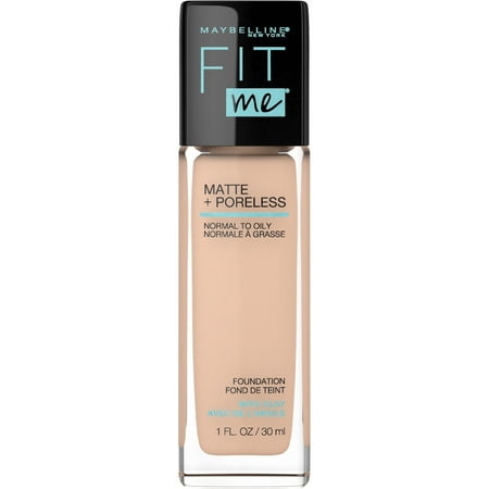 Maybelline Fit Me Matte + Poreless Liquid Foundation Makeup, Creamy Beige, 1 fl. oz.