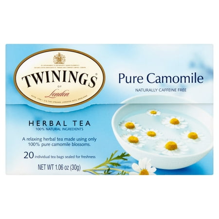 (6 Boxes) Twinings of London Pure Camomile Herbal Tea, 20 count, 1.06