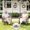 thumbnail image 5 of Gotland 6 Piece Patio Set, Aluminum Outdoor Swivel Chairs Set with Round Table 5.1’’ High-Resilience Seat Cushions 29.5" Deep Seating, Metal Patio Furniture Set Patio Conversation Sets, Sand, 5 of 7