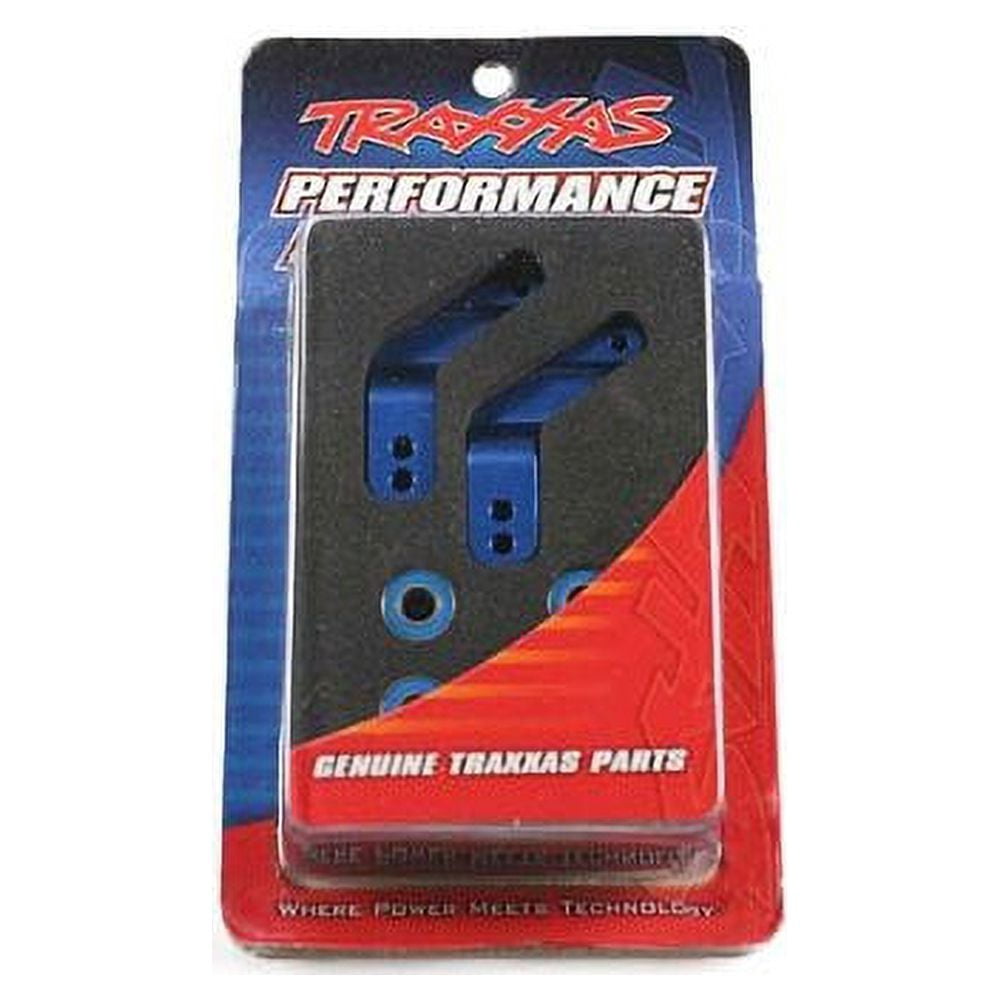 Stub axle carriers, Rustler/Stampede/Bandit (2), 6061-T6 aluminum (blue-anodized)/ 5x11mm ball bearings (4)