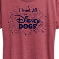 thumbnail image 3 of Disney Classics - Cats & Dogs - I Want All The Disney Dogs - Women's Short Sleeve Graphic T-Shirt, 3 of 5