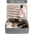 thumbnail image 4 of HESHENG Portable Travel Makeup Storage Bag Multifunction Waterproof Cosmetic Organizer Makeup Brushes Train Case with Inner Pouch for Women Girls, 4 of 7