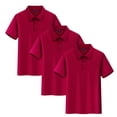 thumbnail image 2 of 3 Pack Kids Polos School Uniform Tops Boys Girls Casual Short Sleeve Summer Outdoor Sports T-Shirt Teen Kids Clothes Wine,11-12 Years, 2 of 6