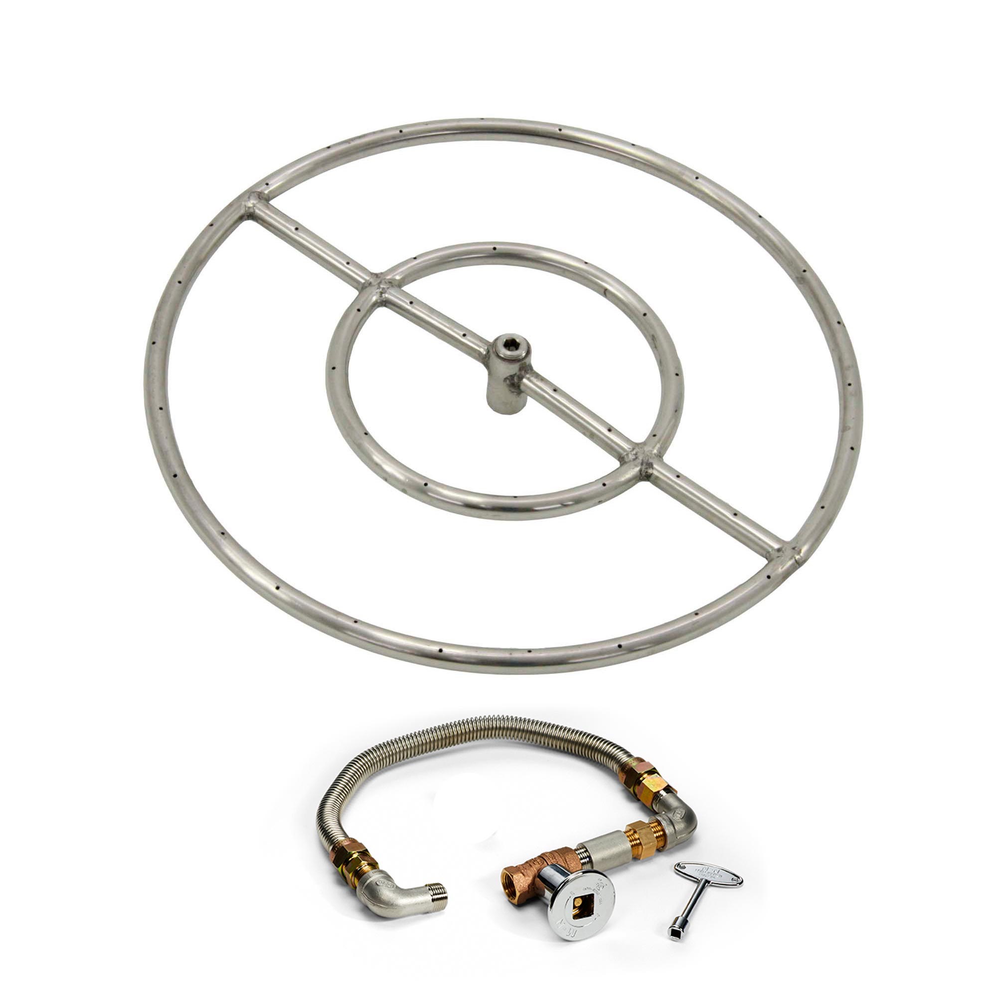 HPC Fire Round Match Light Fire Pit Kit, 24Inch High Capacity, Natural