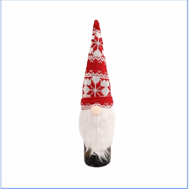 Adornos navideños, adornos navideños, regalos navideños Gorro de vino tinto de Papá Noel Gorro de vino tinto de Papá Noel