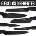 thumbnail image 3 of Juego de 6 cuchillos Lutema con su Estuche Hechos de Acero Inoxidable con Recubrimiento Antiadherente para su Cocina Hechos de Material de alta Calidad y Diferentes Estilos…(Negros) Lutema KNFBLK12, 3 of 6