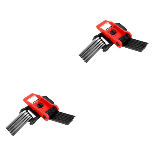Sonducket Llave de reparación de bicicletas, herramienta multiherramienta, llave inglesa plegable de aleación portátil, abrebotellas negro rojo 2piezas Sonducket CBP141522
