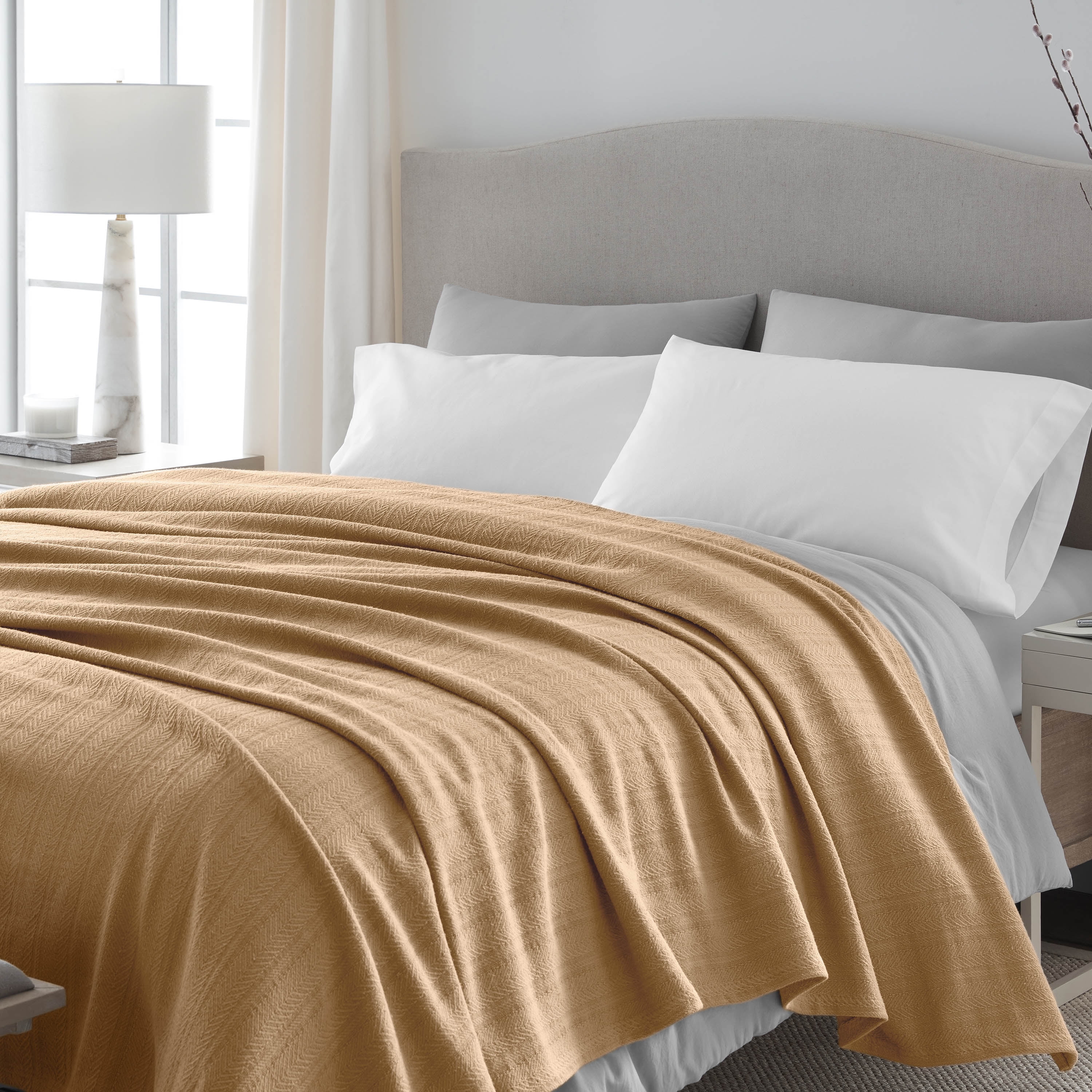 Vellux 100% Cotton Blanket, King, Beige
