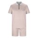 thumbnail image 4 of Mens Casual Pantalones Turndown Cuello Manga Corta Mitad Cremallera Blusa Y Bolsillos Pantalones Traje Deportivo para Diario, 4 of 9
