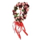 thumbnail image 5 of Corona de rosas artificiales de seda con forma de corazón para decoración del hogar y la boda. Vino rojo, 5 of 9