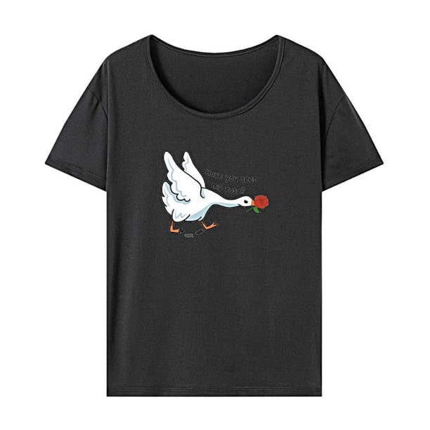Camiseta para mujer Tops de verano Camisa de cuello redondo de recuerdo para desplazamientos Regalo de damas L
