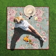 thumbnail image 3 of 80”x 80”Extra Large Floral Rose 2 Picnic Blankets Waterproof Foldable Beach Blanket Sandproof,3-Layer Thicking Outdoor Packable Blanket for Camping, Park, Beach, Grass, Indoors, 3 of 6