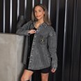 thumbnail image 5 of Women's Gameday Couture Black Colorado Buffaloes Oversized Style's the Limit Micro-Rhinestone Stripe Washed Denim Button, 5 of 6
