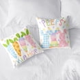thumbnail image 7 of Easter Pillow Covers Colorful Polka Dots Bunny Throw Pillow Covers 18x18 Spring Easter Peeps Pillow Cases Rabbit Carrot Cushion Cases for Home Farmhouse Sofa Couch Decor 2 Pack, 7 of 7