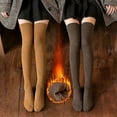 thumbnail image 3 of Thigh High Stocking Thickened Plush Solid Color Stretchy Super Soft Keep Warm Windproof Autumn Winte, 3 of 5