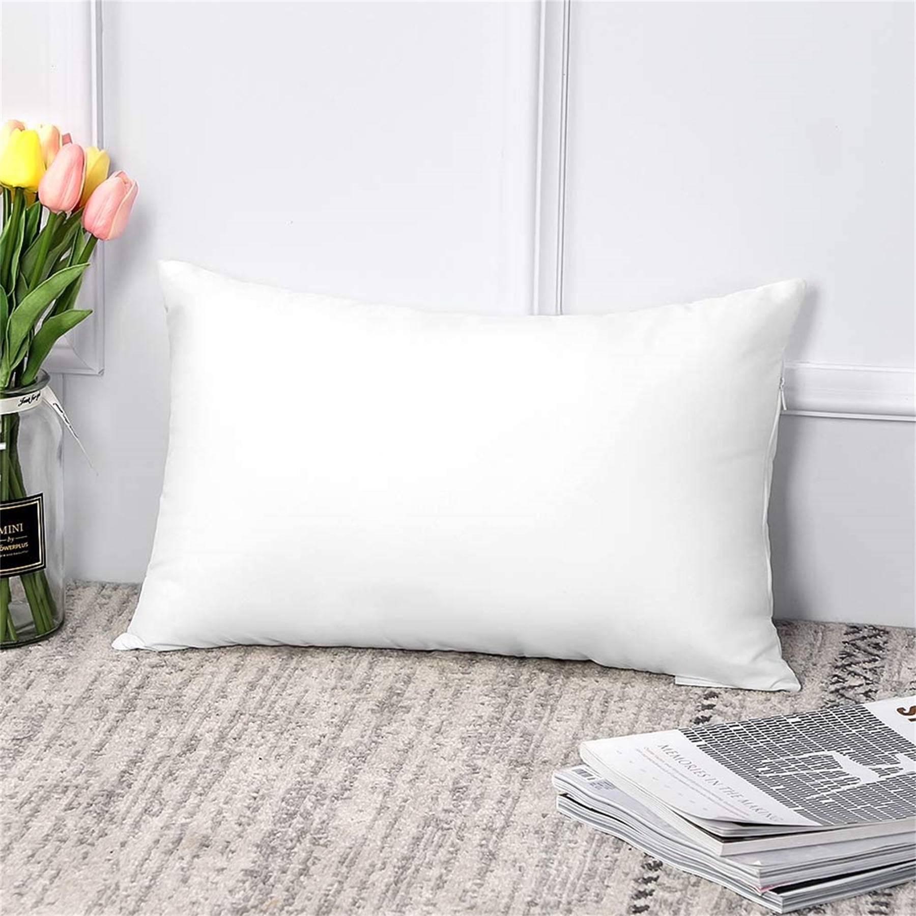 Utopia Bedding Throw Pillows (Set of 4, White), 18 x 18 Inches Pillows for  Sofa, Bed and Couch Decorative Stuffer Pillows