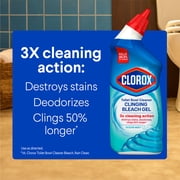 Clorox Toilet Bowl Cleaner Clinging Bleach Gel, Ocean Mist, 24 Fluid Ounces
