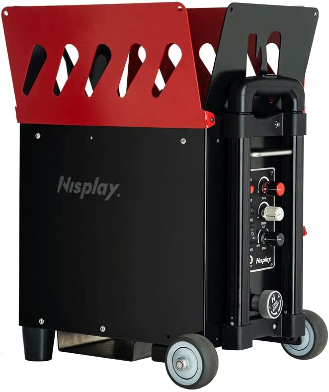 Nisplay Portable Tennis Ball Machine（26lbs) Dual Motor for TopSpin