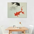 thumbnail image 2 of JEUXUS  Happy Fish  Giclee Canvas Prints Wall Art Animals Pictures Traditional Chinese Paintings for Bedroom Kitchen Bathroom Home Decorations Ready to Hang, 2 of 4