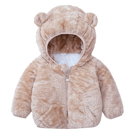 

Qufokar Rain Suit Kids Girls Weights Toddler Girls Winter Windproof Solid Bear Ears Hooded Coat With Pocket Jacket Kids Warm Fleece Outerwear