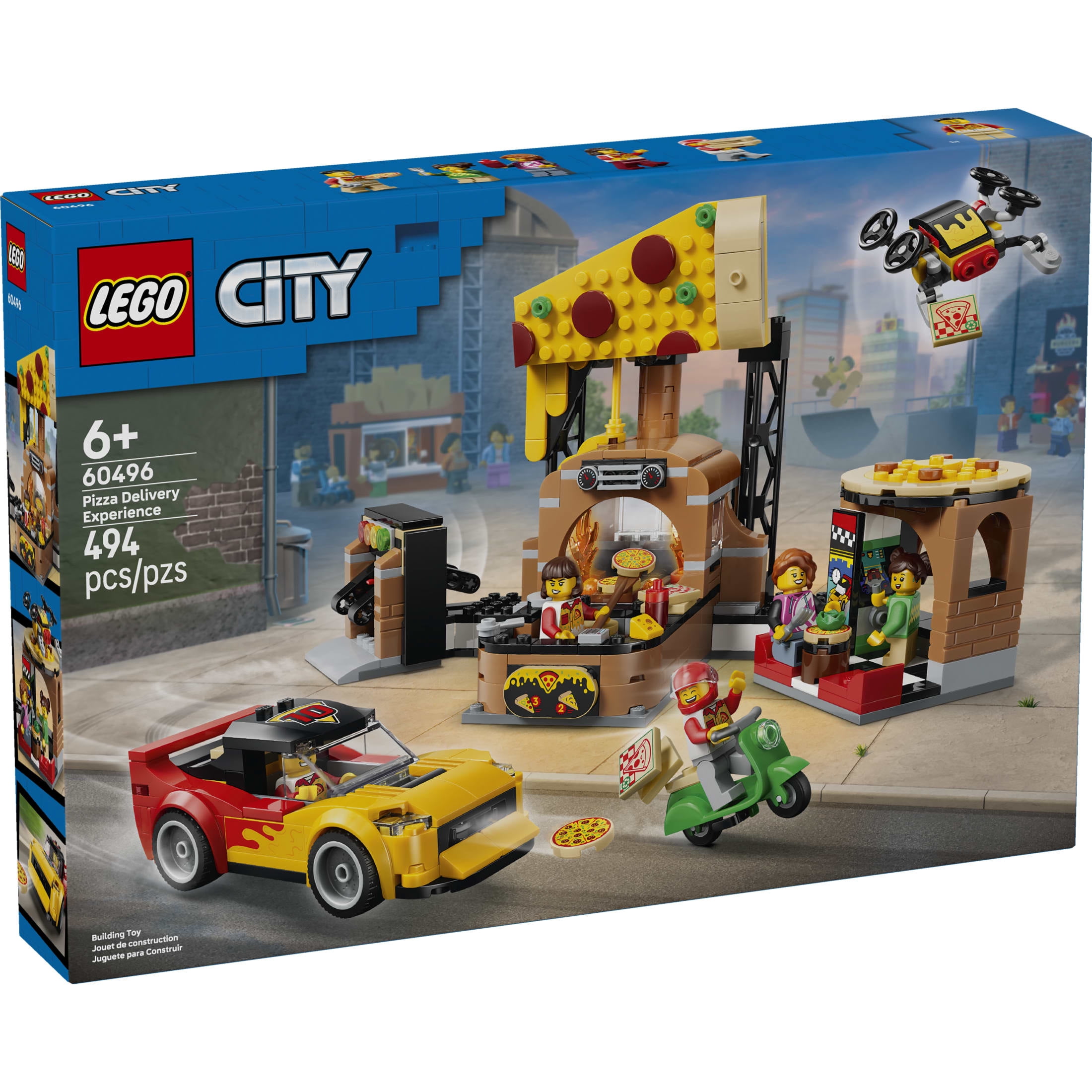 LEGO City Pizza Delivery Experience with Vehicles - Building Toy for Boys & Girls, Ages 6+ - Toy Car & Truck for Kids - Gift for Birthdays - 60496