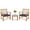 Navy, variant on ANGELES HOME 3 Pieces Wood Durable Outdoor Furniture Set with Soft Seat Cushions, Acacia Wood Lounge Conversation Set, Gray
