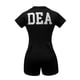 thumbnail image 4 of Disfraz de policía DEA para mujer, uniforme de policía, pantalones cortos de manga corta con cremallera frontal y cinturón y sombrero, 4 of 4